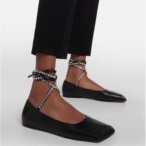 AMINA MUADDI Ane embellished leather ballet flats